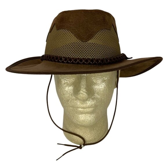 Monterey Bay Sirroco Australian Hat Suede Mesh XL Brown Waterproof Made in USA - Picture 1 of 10